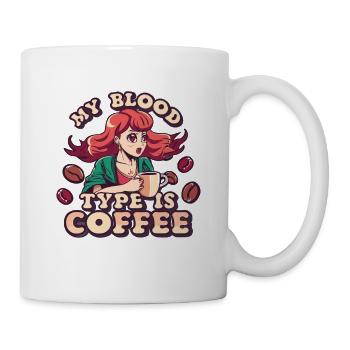 Mon groupe sanguin est café - Mug blanc - blanc - Droite