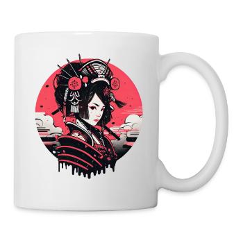 Asien 80er Japanischer Retro Samurais Samurai - Tasse - Weiß - Rechts