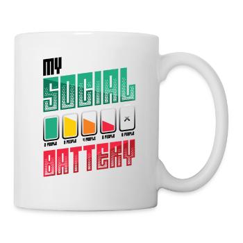 Meine Sozialbatterie - Asozialer Introvertierter - Tasse - Weiß - Rechts
