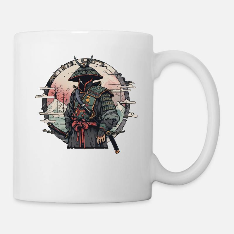 Asien 80er Japanischer Retro Samurais Samurai - Tasse - Weiß