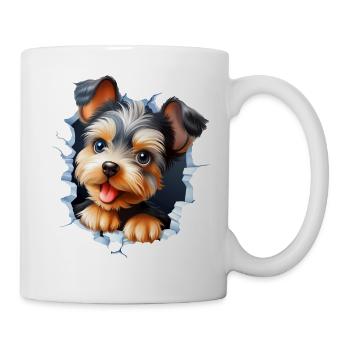 Suesser Yorkshire Terrier - Tasse - Weiß - Rechts