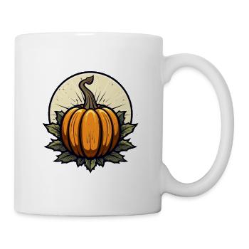 Kürbis Design Logo ür Thanksgiving - Tasse - Weiß - Rechts