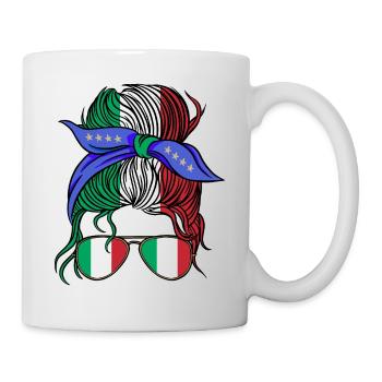 Italie Fan de football Drapeau italien - Mug blanc - blanc - Droite