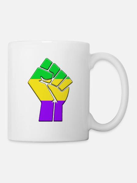 Mardi Gras Flagge - Tasse - Weiß