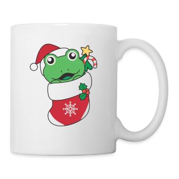 Grenouille Noël Neige Hiver Animaux Grenouille - Mug blanc - blanc - Droite