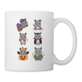 Rhinoceros Halloween Devil Pumpkin Vampire Costume - Mug - white - Right