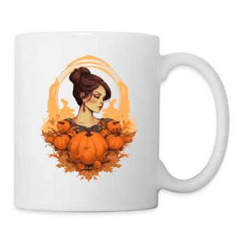 Feminines Herbst Thanksgiving Design für Frauen - Tasse - Weiß - Rechts