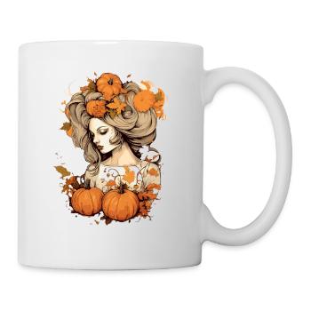 Feminines Herbst Thanksgiving Design für Frauen - Tasse - Weiß - Rechts