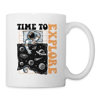 Time To Explore Spaceship Taikonaut Cosmonaut - Mug - white - Right