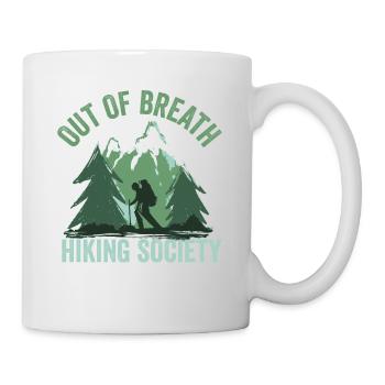 Out of Breath Hiking Society Funny Mountain Hiker - Tasse - Weiß - Rechts