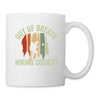 Funny Hiker Out of Breath Hiking Society - Tasse - Weiß - Rechts