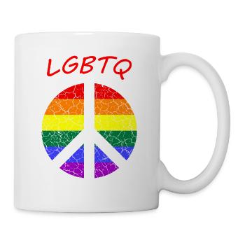 Peace Flagge LGBTQ - Tasse - Weiß - Rechts