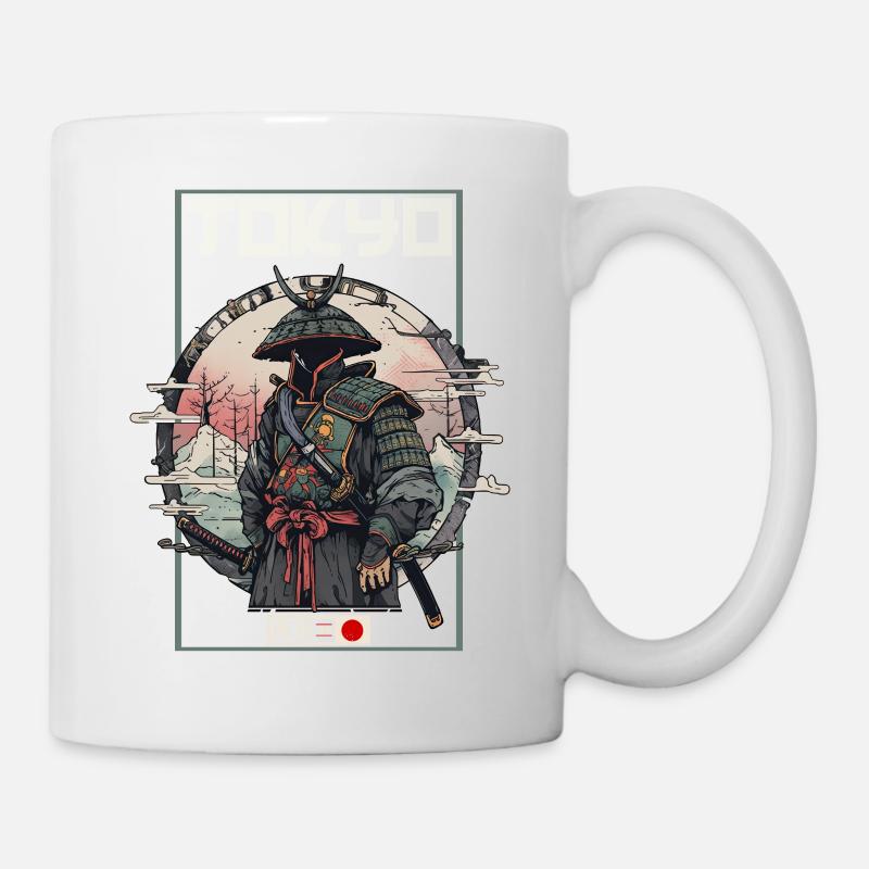 Asia 80s Japanese Retro Samurai Samurai - Mug - white