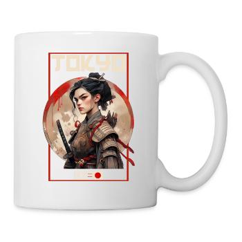 Asien 80er Japanischer Retro Samurais Samurai - Tasse - Weiß - Rechts