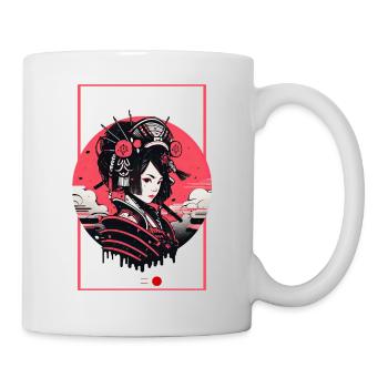 Asien 80er Japanischer Retro Samurais Samurai - Tasse - Weiß - Rechts