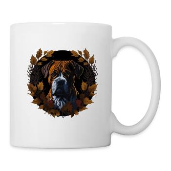 Boxer Hund Im Herbst Herbstblätter Boxer - Tasse - Weiß - Rechts