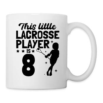 This Little Lacrosse Player Is 8 - Lacrosse - Mug - white - Right