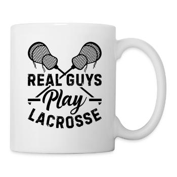 Real Guys Play Lacrosse - Lacrosse Player - Tasse - Weiß - Rechts