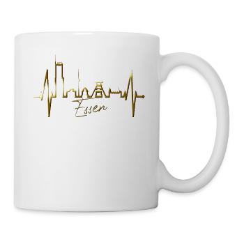 Essen Skyline Herzschlag Ruhrpott Fan Herz Essener - Mug blanc - blanc - Droite