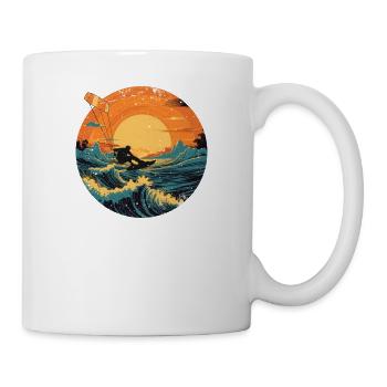 Kitesurf Kiteboard Kitesurfing Kite-Surf Vintage - Mug blanc - blanc - Droite