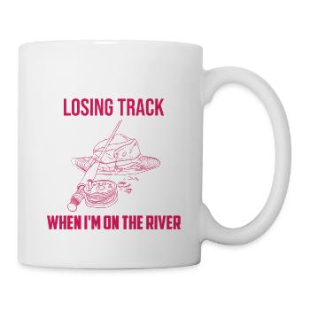 Funny Women's Fly Fishing: Lost in the - Mug - white - Right