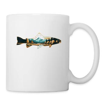 Pêche à la mouche de la truite : le rêve de tous - Mug blanc - blanc - Droite
