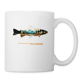 Pêche à la mouche dans le Montana: aperçu de Retro - Mug blanc - blanc - Droite