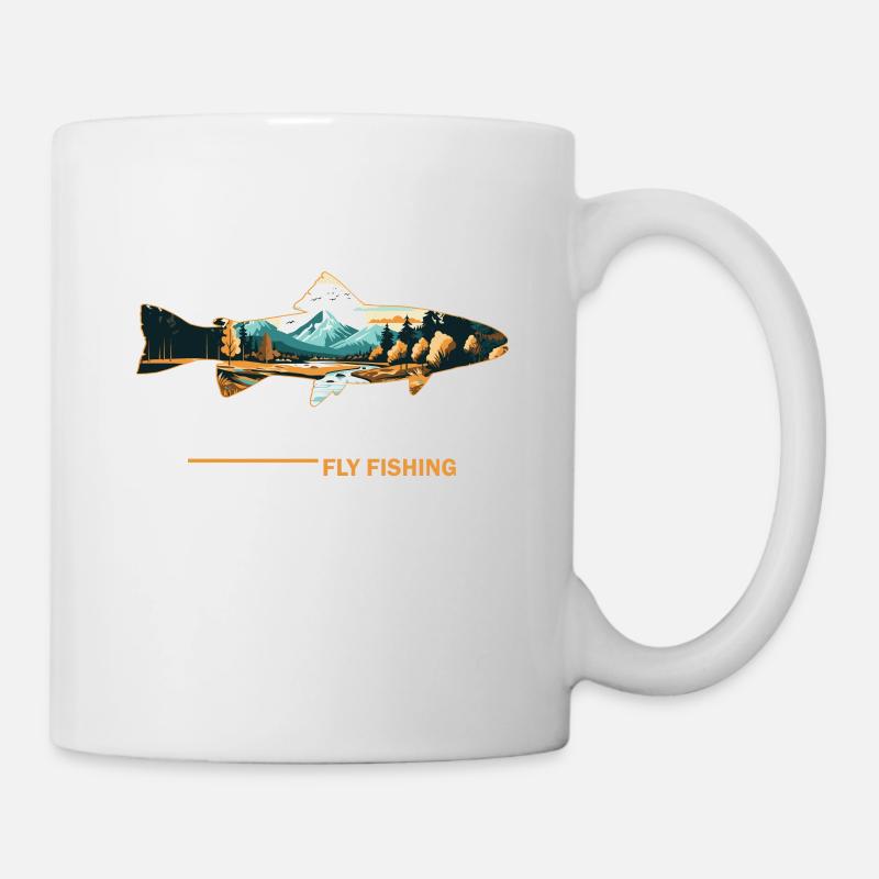 Fliegenfischen in Montana: Überblick über Retro - Tasse - Weiß