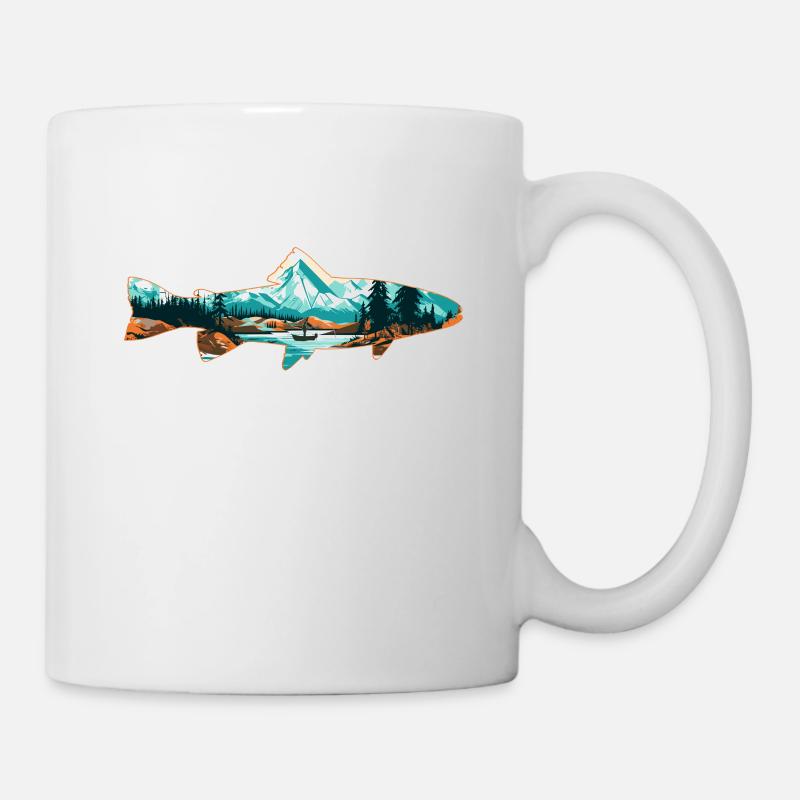 Fliegenfischen Boot Angeln Forellen: Retro-Liebe - Tasse - Weiß