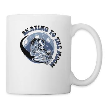 Skating To The Moon Cosmonaut Spaceship - Mug - white - Right