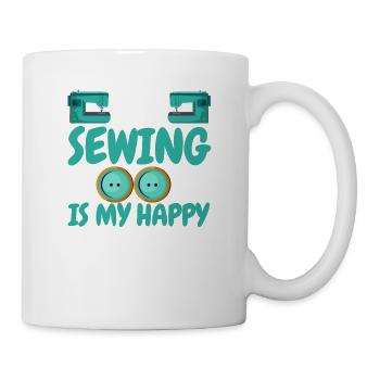 Mein Nähzimmer ist mein Glücksort Nähbüro Sewist - Tasse - Weiß - Rechts