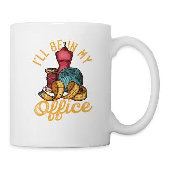 Je serai dans ma salle de couture de bureau Funny Sew - Mug blanc - blanc - Droite