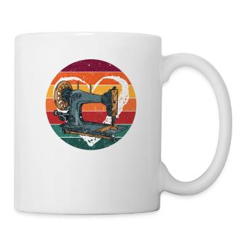 Machine à coudre vintage Drôle de couette Couturière Tailleur - Mug blanc - blanc - Droite