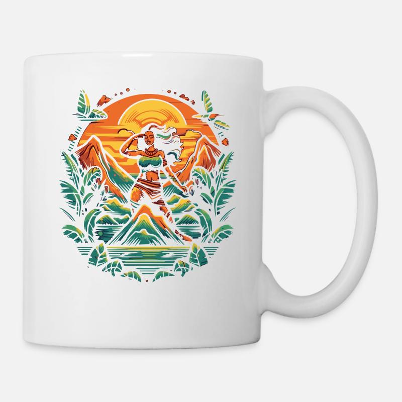 Tiki Insel Hula Mädchen - Tasse - Weiß