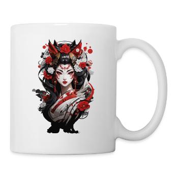 Geisha Japon Streetwear Anime Illustration - Mug blanc - blanc - Droite