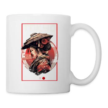 Asien 80er Japanischer Retro Samurais Samurai - Tasse - Weiß - Rechts