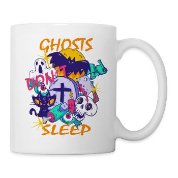 LES FANTÔMES D’HALLOWEEN NE DORMENT PAS - Mug blanc - blanc - Droite