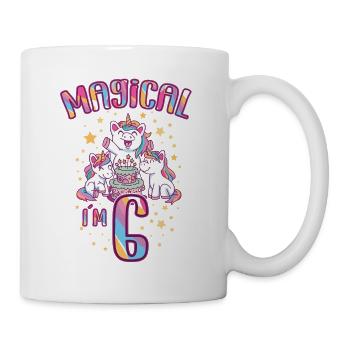 Birthday Unicorn 6 Years Old Bday Party Gift Idea - Mug - white - Right