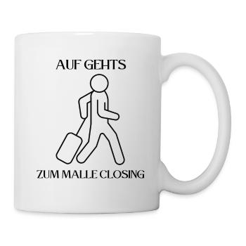 Auf gehts zum Malle Closing! Party, Mallorca, JGA! - Tasse - Weiß - Rechts