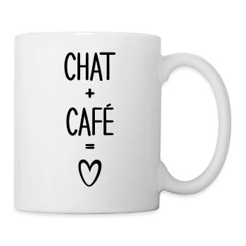 Chat Café Drôle Femme Cadeau Amateur De Café - Mug blanc - blanc - Droite