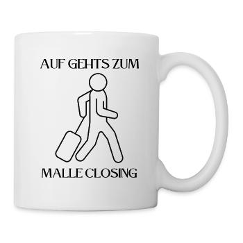 Auf gehts zum Malle Closing! Party, Mallorca, JGA! - Tasse - Weiß - Rechts