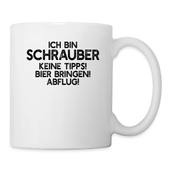 Kfz-Mechaniker Automechaniker - Bin am Schrauben - Tasse - Weiß - Rechts