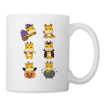 Giraffe Halloween Devil Pumpkin Vampire Costume - Mug - white - Right