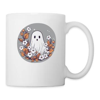 Halloween Groovy Ghost Hippie Fleurs Vintage - Mug blanc - blanc - Droite