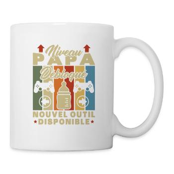 Niveau Papa Débloqué, Futur Père Annonce Grossesse - Mug blanc - blanc - Droite