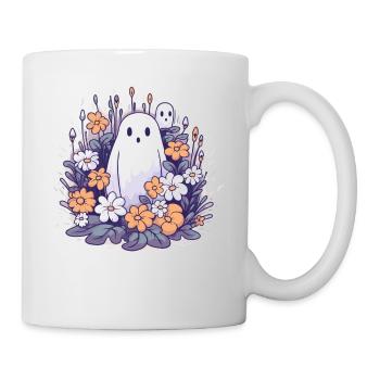 Halloween groovy Mama Geist Hippie Blumen Vintage - Tasse - Weiß - Rechts