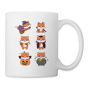 Fox Halloween Devil Pumpkin Vampire Costume - Mug - white - Right