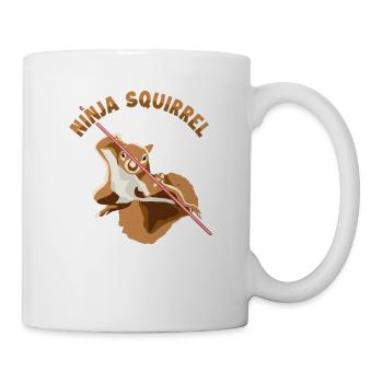Ninja Squirrel Squirrel Fuchshörnchen Eichhörnchen - Tasse - Weiß - Rechts