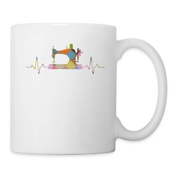 Quilter heartbeat couture matelassage couture couture couture plus proche - Mug blanc - blanc - Droite