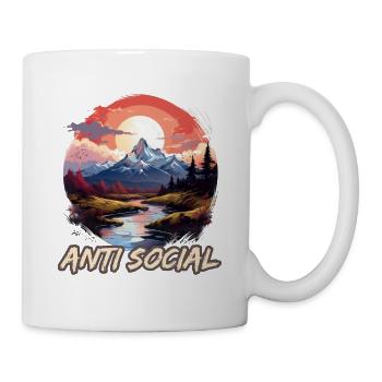 Antisozial Wandern Wanderung für eine Wanderer - Tasse - Weiß - Rechts
